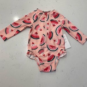 Printed Long-Sleeve Zip-Front Rashguard for Baby 6-12 months